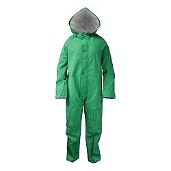Neese 10096-50-1-GRN-XL Chem Shield Economy Coverall With Attached Hood, XL, Green, Polyester/PVC, 52 in Chest, 30-1/2 in L Inseam