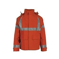 Neese 20207-00-2-ORG-3X Petro Arc Jacket With Tuck-Away Attached Hood, 3XL, Safety Orange, Neoprene/Woven Nomex®, 65 in Chest, Resists: Chemical Splash, Electrical Arc Flash, Flash Fire and Harsh Weather, ASTM F1891/F2733/F903 Class 3