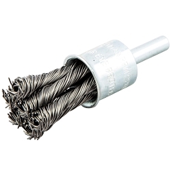 Norton® 66252838878 Twist Knot Wire Shank End Brush, 3/4 in Dia Brush, Twist Knot Filament/Wire, 0.020 in Dia Filament/Wire, Carbon Steel Fill, 1-1/8 in L Trim