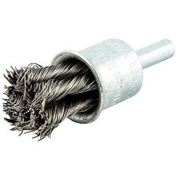 Norton® 66252838879 Twist Knot Wire Shank End Brush, 3/4 in Dia Brush, Twist Knot Filament/Wire, 0.014 in Dia Filament/Wire, Carbon Steel Fill, 7/8 in L Trim