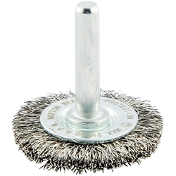 Norton® 66252838962 Narrow Face Wire Brush, 1-1/2 in Dia Brush, 1/4 in W Face, 0.008 in Dia Filament/Wire Crimped Filament/Wire