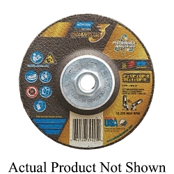 Norton® 66252839425 Depressed Center Wheel, 5 in Dia x 1/8 in THK, 24 Grit, Ceramic Abrasive