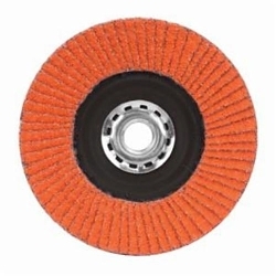 Norton® Blaze® 66254400257 R980P Arbor Thread Quick-Trim Standard Density Coated Abrasive Flap Disc, 4-1/2 in Dia, 40 Grit, Extra Coarse Grade, Ceramic Alumina Abrasive, Type 27 Flat Disc