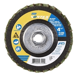 Norton® 77696097544 Non-Woven Flap Disc, 4-1/2 in Dia Disc, 5/8 in Center Hole, Coarse Grade, Aluminum Oxide Abrasive, Type 27 Disc