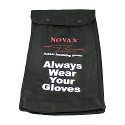 Novax® 148-2142 Protective Bag, Plastic Hook, Snap Closure, For Use With Novax Rubber Insulating Gloves, Nylon, Black with Red/White Lettering