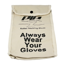 Novax® 148-6011 Protective Bag, Snap Closure, For Use With 11 in Insulating Gloves, Cotton Canvas, Natural with Black Lettering