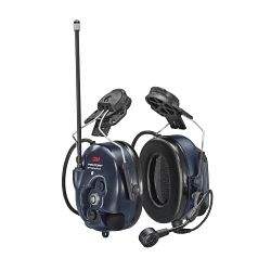 Peltor™ 7100099586 2-Way Radio Headset, For Use With 3M™ Peltor™ WS™ Series Hard Hats, 25 dB NRR, Li-Ion Battery Power Source, 11 hr Battery Life, Dark Blue