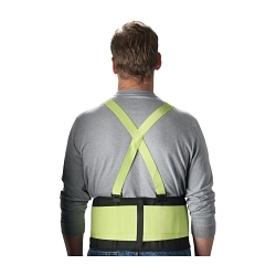PIP® 290-550L Ergonomic Back Support Belt, L, 40 to 44 in Fits Waist, 8 in W, Nylon Elastic, Black/Hi-Viz Lime, Hook and Loop Closure