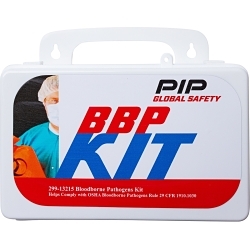 PIP® 299-13215 Bloodborne Pathogens Kit, Wall Mount, 20 Components, Plastic Case