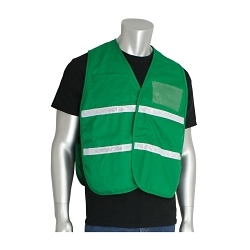 PIP® 300-1505/2X-3X Incident Command Vest, 2XL/3XL, Kelly Green, Polyester, 42.1 in Chest, Hook and Loop Closure