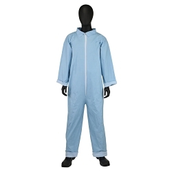 PIP® 3100/2XL Disposable Flame Resistant Coverall, 2XL, Blue, Polyester/Wood Pulp, 29.1 in Chest, 30.3 in L Inseam