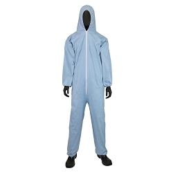 PIP® 3106/2XL Disposable Flame Resistant Coverall, 2XL, Blue, Polyester/Wood Pulp, 29.1 in Chest, 30.3 in L Inseam