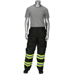 PIP® 318-1780-BK/2X 2-Tone Adjustable High Visibility Insulated Removable Bib Overall, 2XL, Black, Polyurethane/Ripstop Oxford Polyester, 46-1/2 in L Inseam