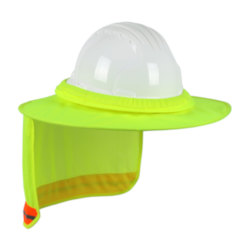 PIP® EZ-Cool® 396-850-LY Visor With Neck Shade, For Use With Full Brim Hard Hat, Universal Size, Elastic Closure, Polyester, Hi-Viz Yellow/Orange