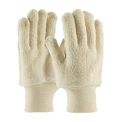 PIP® 42-C700/L 42-C700 Loop-Out Gloves, Seamless Style, L, Cotton Terry Cloth Palm, Natural, Knit Wrist Cuff, Bright Coating, Resists: Abrasion, Cut and Heat, Unlined Lining