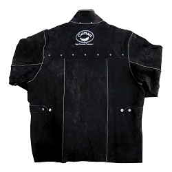 Caiman® GP3029L 3029 Welding Jacket/Coat, L, Boarhide™ Pigskin Leather, Black, Resists: Abrasion, Cut and Heat