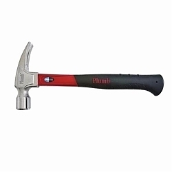 PlumbĀ® 11420N Pro Series Premium Claw Hammer, 13 in OAL, Polished/Smooth Face Surface, 20 oz Steel Head, Straight Claw, Fiberglass Handle