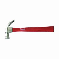 PlumbĀ® 11435 Premium Autograf Hammer, 13 in OAL, Polished/Smooth Face Surface, 20 oz Steel Head, Curved Claw, Hickory Wood Handle
