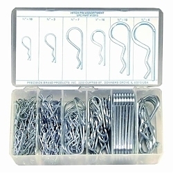 Precision Brand® 12915 Hitch Pin Clip Assortment, 150 Pieces, Steel, Plain