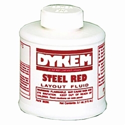 Precision Brand® Dykem® Steel Red™ 50241 Layout Fluid, 4 oz Brush-In Cap Bottle, Red, Liquid Form