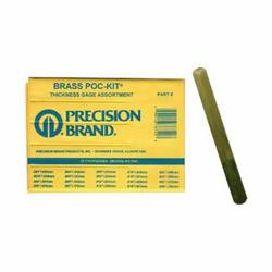 Precision Brand® Poc-Kit® 76740 Feeler Gauge Set, 20 Pieces, 5 in L x 1/2 in W Blade, Brass Alloy