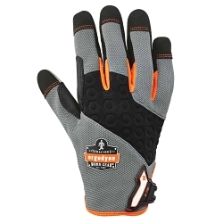 ProFlex® 17042 710 Heavy Duty Mechanic's Gloves, Work, Grip/Reinforced Style, Synthetic Palm, Neoprene/Polyester Blend, Gray, Adjustable Cuff, Uncoated Coating, Resists: Abrasion, Unlined Lining