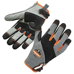 ProFlex® 17045 710 Heavy Duty Mechanic's Gloves, Work, Grip/Reinforced Style, XL, Synthetic Palm, Neoprene/Polyester Blend, Gray, Adjustable Cuff, Uncoated Coating, Resists: Abrasion, Unlined Lining