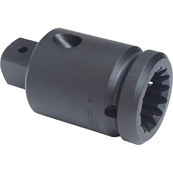 Proto® J09902 Impact Socket Adapter, Black Oxide, Imperial, Square x Spline Drive, 1 in Male Drive, #5 Female Drive, Female x Male Adapter, Steel