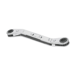 Proto® J1181-A Reversible Box End Wrench, 1/4 x 5/16 in Wrench, 6 Points, 25 deg Offset, 4-1/4 in OAL, Steel, Full Polished, Federal GGG-W-001405