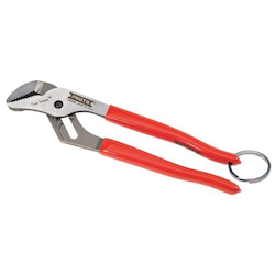 Proto® J260SGXL-TT XL Series Tether Ready Groove Joint Plier With Grip, ASME B107.23-2004, 1-49/64 in Nominal, 2-3/32 in L x 1-19/32 in W x 27/64 in THK Alloy Steel, Serrated Jaw Surface, 10 in OAL