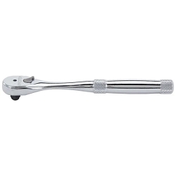 Proto® J4749XLHS Non-Insulated Hand Ratchet, 1/4 in Drive, Pear Head, 5-45/64 in OAL, Steel, Polished Chrome/Nickel Plated, ASME B107.500