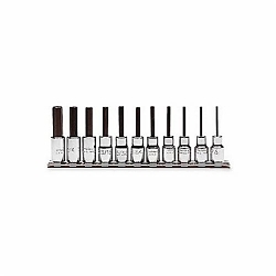 Proto® J4770-11 Socket Bit Set, Imperial, 1/16 to 5/16 in Hex, 1/4 in Drive, 11 Pieces, Full Polished