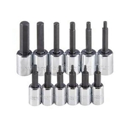 Proto® J4770-12 Socket Bit Set, 1/16 to 9/64 in Hex, 1/4 in, 3/8 in Drive, 12 Pieces, Polished Chrome, ASME Specified