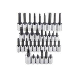 Proto® J4770-37 Socket Bit Set, 1/16 to 5/16 in Hex, 1/4 in, 3/8 in Drive, T10 to T55 Torx, 37 Pieces, Polished Chrome, ASME Specified