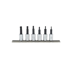 Proto® J4770-6 Socket Bit Set, 2 to 6 mm Hex, 1/4 in Drive, 6 Pieces, Polished Chrome