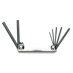 Proto® J4974 Folding Short Arm Hex Key Set, 7 Pieces, 1.5 to 6 mm Hex, Foldable Handle, Alloy Steel, Black Oxide