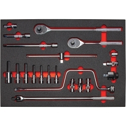 Proto® J54132KV Socket Set, 1/2 in Drive, 65 Pieces, Steel, Chrome