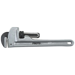 Proto® J812A Straight Pipe Wrench, 12 in L, Serrated Jaw, Aluminum Handle, ASME Specified