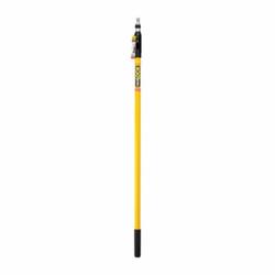 Purdy® POWER LOCK⢠140855648 Professional Grade Extension Pole, For Use With Quick Connect System or any Acme Threaded Frames, 4 to 8 ft L, Aluminum/Fiberglass, Black/Yellow