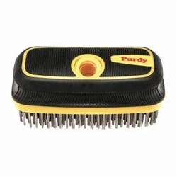 PurdyĀ® 140910300 Wire Block Brush, Comfort Grip Handle, 8 in L x 3 in W, Stainless Steel, Black
