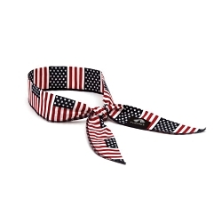 Pyramex® CNB12PKFLG Evaporative Non-Rated Cooling Beaded Bandana, Universal, American Flag, Polymer Crystal