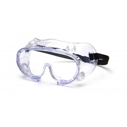Pyramex® G205 Goggle Chemical Splash , Scratch-Resistant Clear Lens Polycarbonate Lens, 99% UVA/UVB/UVC UV Protection, Elastic Strap