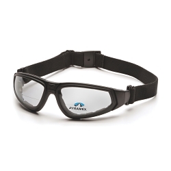 Pyramex® GB4010STR20 XSG® Safety Glasses, +2 Diopter, Clear Lens, Black, EVA/Nylon/Polycarbonate/Foam Lined Frame, Polycarbonate Lens, Yes % UV Protection, ANSI Z87.1, CSA Z94.3-07
