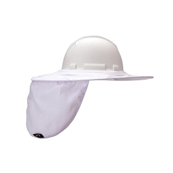 Pyramex® HPSHADEC10 Collapsible Non-Rated Hard Hat Brim With Neck Shade, For Use With Ridgeline® Hard Hats, White