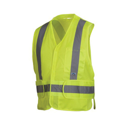 Pyramex® RCA2510X2 Lightweight Safety Vest, 2XL to 5XL, Hi-Viz Lime, 105 gsm Polyester Mesh, Hook and Loop Closure, 3 Pockets, ANSI Class: Class 2, Specifications Met: ANSI/ISEA 107-2015 Type R, CSA Z96-15
