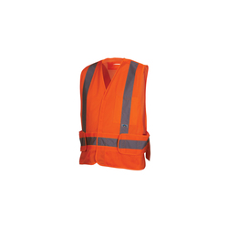 Pyramex® RCA2520SEM RCA25SE Lightweight Non-FR Self-Extinguishing Safety Vest, M to XL, Hi-Viz Orange, 105 gsm Polyester Mesh, Hook and Loop Closure, 3 Pockets, ANSI Class: Class 2, Specifications Met: ANSI/ISEA 107-2015 Type R, CSA Z96-15