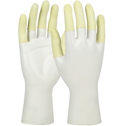 QRP® Qualatex® 2CL Disposable Low Powdered Finger Cot, L, Natural Rubber Latex, White