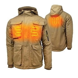 DeWALT® DCHJ091B-2X Heavy Duty Heated Jacket With Adjustable Hood, 2X, Dune, Ripstop Canvas/Sherpa Fleece, 58 in Chest, Resists: Water and Wind