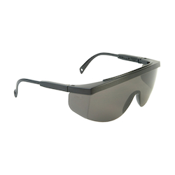 Radians® GX0121ID Galaxy™ Lightweight Safety Eyewear, Anti-Fog/Hard Coat/Impact-Resistant, Smoke Lens, Black, Plastic Frame, Polycarbonate Lens, ANSI Z87.1+