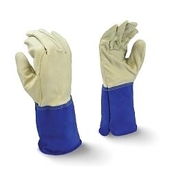 Radians® RWG6210M RWG6210 Regular Grain TIG Welding Gloves, M, Gray/Blue, Gauntlet Cuff